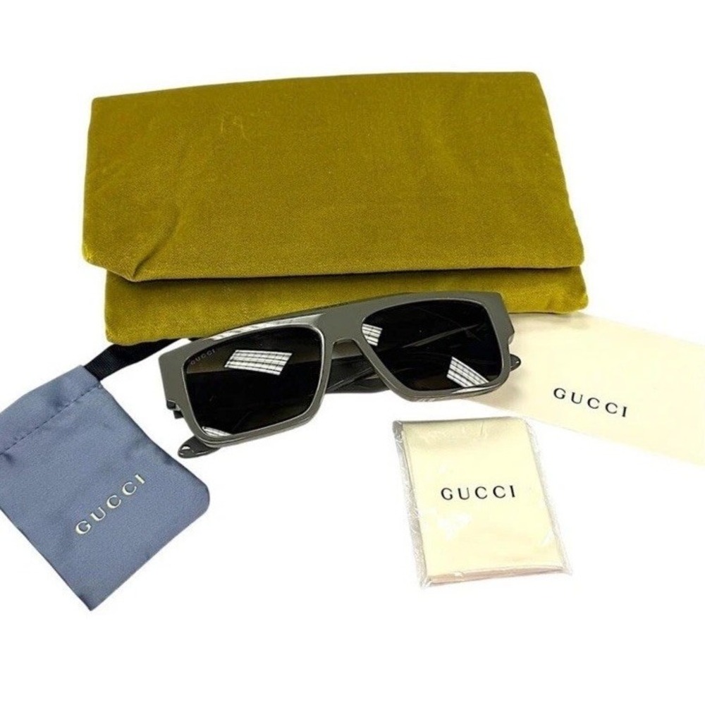 NEW Gucci GG1460S 003 Sunglasses Gray Brown 56-16-145 Made Italy w/ Case